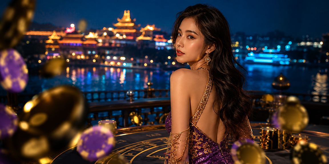 Bãi biển Huế với bàn baccarat minh họa luật ưu đãi casino cần đọc kỹ